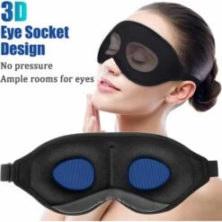 PERLE RARE Masque De Nuit, Masque De Sommeil Pour Femme Et Homme, Occultant Ultra-Douce Cache Yeux Pour Dormir, Masque De Yeux Pour Yoga Voyage -Protection des voies respiratoires Soldes 55029601 2