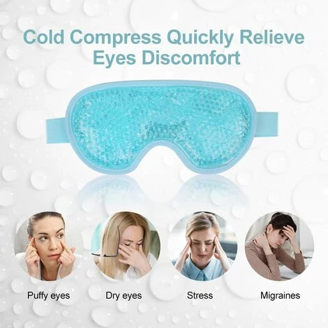 Masque Yeux Froid, Masque Des Yeux Gel Gonflés, Cernes, Migraine Réutilisable Poche De Glace En Yeux Pour Thérapie Froid Chaud (Bleu),Irisfr 6 Masque Yeux Froid, Masque Des Yeux Gel Gonflés, Cernes, Migraine Réutilisable Poche De Glace En Yeux Pour Thérapie Froid Chaud (Bleu),Irisfr – Image 4