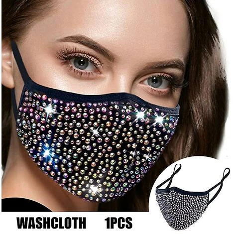 CADEAUX Strass Scintillant Masque Facial Femmes Bling Fantaisie Paillettes élégant Mode Lavable Visage Couverture (A) 3 CADEAUX Strass Scintillant Masque Facial Femmes Bling Fantaisie Paillettes élégant Mode Lavable Visage Couverture (A)