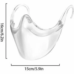 CADEAUX Masque Facial Transparent Avec Plaquettes De Nez Bouclier De Nez à Bouche Transparente Réutilisable Grand Visage Protecteur (transparent) -Protection des voies respiratoires Soldes 55344273 4