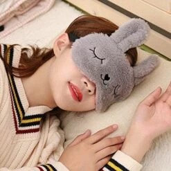 BEARSU Peluche Animaux Masque De Sommeil Pour Les Yeux Des Mignon Animaux Pour Dormir Respirant Bande Dessinée Masque De Nuit Enfants Filles Femmes Adultes -Protection des voies respiratoires Soldes 55532645 4