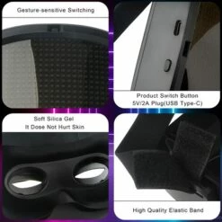 ILOVEMILAN Masque Led Visage Bluetooth Avec Motif Personnalisé Programmable Par APP Pour Les Fêtes, Les Mascarades, Les Masques D'Halloween Et Les Cadeaux D'anniversaire(Chargeur) -Protection des voies respiratoires Soldes 55608902 3