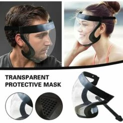 CADEAUX Super Protective Face_Shield - Full Face Protective Shield Visor, Durable Transparent Face_Mask Clear Face_Shield, HD Anti-Fog Reusable Face Protective Cover - For Male Female Adults (Black) -Protection des voies respiratoires Soldes 55621308 2