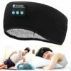 BARES Bandeau Bluetooth, Bandeau Avec Écouteurs Réglables Bandeau De Sommeil Lavables Bandeau Casque Bluetooth Mains Libres Pour La Course Yoga Appels En Plein Air, Noir -Protection des voies respiratoires Soldes 55635560 1