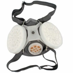 SUPERSELLER Masque De Protection Couverture Faciale Anti-poussière Pour Respirateur à Demi-masque Réutilisable Avec Coton Filtrant Remplaçable Et Réutilisable Pour La Décoration De Peinture - Gris Blanc