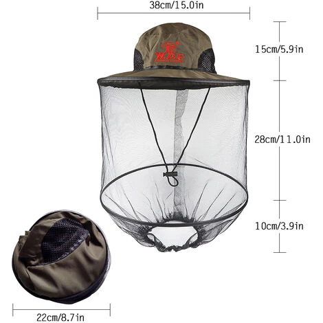 W.P.E Chapeaux Anti-insectes Chapeaux D'apiculture, Chapeaux De Pêche En Maille, Masques De Protection Contre Les Insectes, Protège-nuque, Cagoules Masques De Protection Contre Les Insectes 4 W.P.E Chapeaux Anti-insectes Chapeaux D'apiculture, Chapeaux De Pêche En Maille, Masques De Protection Contre Les Insectes, Protège-nuque, Cagoules Masques De Protection Contre Les Insectes – Image 2