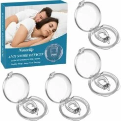 4 PCS Anti-Ronflement Silicone Magnétique,Triomphe Pince à Nez Anti Ronflement, Snore Stopper, Arrête Les Ronflements Du Nez Dilatateur, Nasal Dispositif, Appareil Apnée Du Sommeil, Améliore Respiration