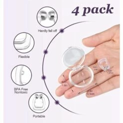 4 PCS Anti-Ronflement Silicone Magnétique,Triomphe Pince à Nez Anti Ronflement, Snore Stopper, Arrête Les Ronflements Du Nez Dilatateur, Nasal Dispositif, Appareil Apnée Du Sommeil, Améliore Respiration -Protection des voies respiratoires Soldes 55682117 3