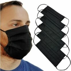 ILOVEMILAN 13x Masque Facial, Tissu Respirant, Jetable, Noir