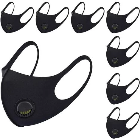 ILOVEMILAN Masque Facial En Tissu Respirant, Avec Valve D'air Et Boucles D'oreilles, Réutilisable, Doux, Lavable, Durable Pour Un Usage Quotidien Public, Noir, 8 Pièces 3 ILOVEMILAN Masque Facial En Tissu Respirant, Avec Valve D'air Et Boucles D'oreilles, Réutilisable, Doux, Lavable, Durable Pour Un Usage Quotidien Public, Noir, 8 Pièces