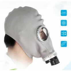 LANGRAY Masque Complet à Gaz Multi-usages Avec Filtre De Niveau 3, Respirateur, Spray De Peinture, Pesticide, Caoutchouc Naturel, Prévention Chimique(Masque Avec Canette #3 + Voies Respiratoires De 0,5 M) -Protection des voies respiratoires Soldes 56393304 2