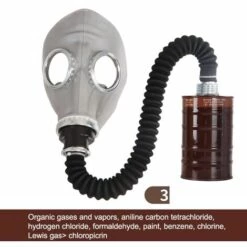 LANGRAY Masque Complet à Gaz Multi-usages Avec Filtre De Niveau 3, Respirateur, Spray De Peinture, Pesticide, Caoutchouc Naturel, Prévention Chimique(Masque Avec Canette #3 + Voies Respiratoires De 0,5 M) -Protection des voies respiratoires Soldes 56393304 3