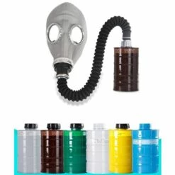 LANGRAY Masque Complet à Gaz Multi-usages Avec Filtre De Niveau 3, Respirateur, Spray De Peinture, Pesticide, Caoutchouc Naturel, Prévention Chimique(Masque Avec Canette #3 + Voies Respiratoires De 0,5 M) -Protection des voies respiratoires Soldes 56393304 4