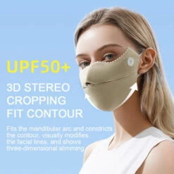 LIFCAUSAL Cache-cou Pour Femme Masque De Couverture Pour Le Visage Cool Respirant Léger Protection Solaire D'été Anti-UV Poussière Coupe-vent ， Rose -Protection des voies respiratoires Soldes 56624294 4