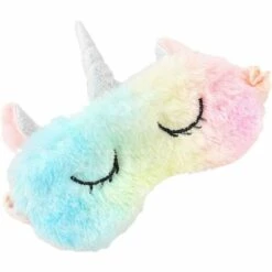 ILOVEMILAN Joli Masque De Sommeil En Peluche - Avec Oreilles De Licorne - À Mettre Sur Les Yeux - Pour La Nuit, Les Siestes Et Les Voyages - Pour Fille