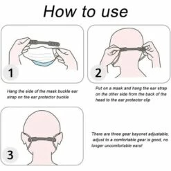 ROSIER 10 Pièces Anti-Serrage Antidérapant Crochet Pour Protection_Masques Attache Protection_Masques Sangle De Extension, Sangle De Protection En Silicone Avec Crochet D'oreille Réglable Et Boucle (Noir, 17*2cm),VEBTles -Protection des voies respiratoires Soldes 56707737 3