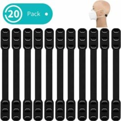 ROSIER 20 Pièces Crochet Pour Masque Sangle De Masque Extension De Masque Douleur D'oreille Soulagée, Extension De Crochet D'oreille Extension D'oreille (noir, 136*16mm),VEBTles -Protection des voies respiratoires Soldes 56707747 5