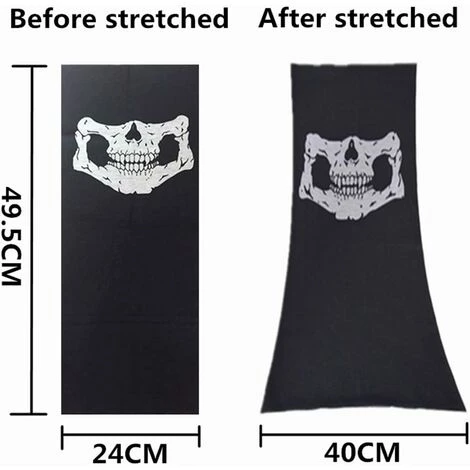 PERLE RARE Skull Masque De Tubulaire Extensible, Masques Visage De Crâne, Masque De Motoneige De Motard, Masque De Bande De Bandana Balaclava 5 PERLE RARE Skull Masque De Tubulaire Extensible, Masques Visage De Crâne, Masque De Motoneige De Motard, Masque De Bande De Bandana Balaclava – Image 3