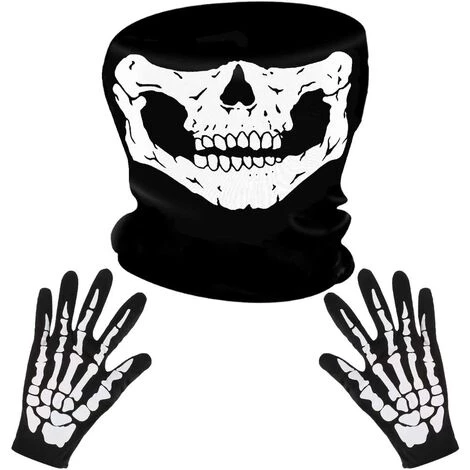 PERLE RARE Gants Squelette Blanc Et Masque De Crâne Os Fantômes Pour Soirée Costumée Halloween D’Adulte 3 PERLE RARE Gants Squelette Blanc Et Masque De Crâne Os Fantômes Pour Soirée Costumée Halloween D’Adulte