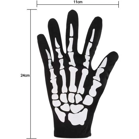 PERLE RARE Gants Squelette Blanc Et Masque De Crâne Os Fantômes Pour Soirée Costumée Halloween D’Adulte 4 PERLE RARE Gants Squelette Blanc Et Masque De Crâne Os Fantômes Pour Soirée Costumée Halloween D’Adulte – Image 2