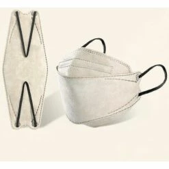 CADEAUX 50pcs Masque Facial Jetable Adulte Masque Respirant 4 Plis Avec Alimentation Extérieure De Conception 3d Comprimés Gray100 -Protection des voies respiratoires Soldes 56806993 4