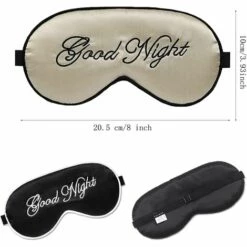 BARES Masque De Nuit En Soie Masque De Nuit En Soie Pour Les Yeux Masque De Nuit Masque Pour Les Yeux En Soie 2 Pièces De Masque Pour Les Yeux En Soie Sont Faciles Ajuster, Adaptées Aux Voyages Et à Sieste -Protection des voies respiratoires Soldes 56837818 3