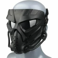 TINOR Masque De Airsoft / Cyclisme, Utilisation En Extérieur, Masques Complet Tactique Anti-buée CS Cosplay Halloween Pour Adultes Et Jeunes（noir,gris）