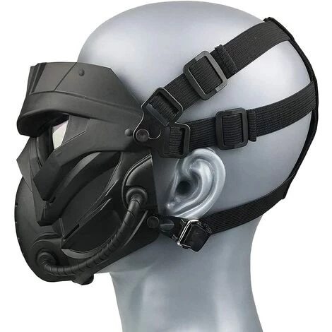 TINOR Masque De Airsoft / Cyclisme, Utilisation En Extérieur, Masques Complet Tactique Anti-buée CS Cosplay Halloween Pour Adultes Et Jeunes(noir,gris) 4 TINOR Masque De Airsoft / Cyclisme, Utilisation En Extérieur, Masques Complet Tactique Anti-buée CS Cosplay Halloween Pour Adultes Et Jeunes(noir,gris) – Image 2