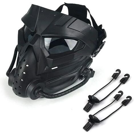 TINOR Masque De Airsoft / Cyclisme, Utilisation En Extérieur, Masques Complet Tactique Anti-buée CS Cosplay Halloween Pour Adultes Et Jeunes(noir,gris) 5 TINOR Masque De Airsoft / Cyclisme, Utilisation En Extérieur, Masques Complet Tactique Anti-buée CS Cosplay Halloween Pour Adultes Et Jeunes(noir,gris) – Image 3
