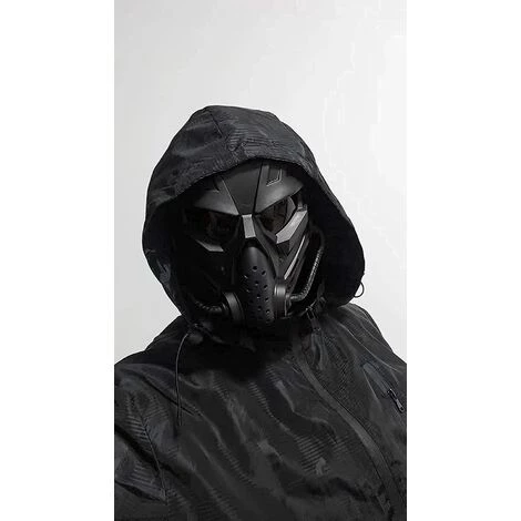 TINOR Masque De Airsoft / Cyclisme, Utilisation En Extérieur, Masques Complet Tactique Anti-buée CS Cosplay Halloween Pour Adultes Et Jeunes(noir,gris) 7 TINOR Masque De Airsoft / Cyclisme, Utilisation En Extérieur, Masques Complet Tactique Anti-buée CS Cosplay Halloween Pour Adultes Et Jeunes(noir,gris) – Image 5