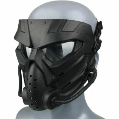 TINOR Masque De Airsoft / Cyclisme, Utilisation En Extérieur, Masques Complet Tactique Anti-buée CS Cosplay Halloween Pour Adultes Et Jeunes（noir,transparent）