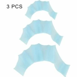 BEARSU 3 Paire Gants De Natation Gants De Plongée En Silicone Gants Palmés Pour Les Doigts De Natation Palmes De Natation à La Main Gants Paddle Pour Natation Plongée Pour Enfants Femmes Hommes (S/M/L, Bleu) -Protection des voies respiratoires Soldes 57337935 3