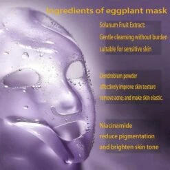 LANGRAY Masque à L'argile Purifiant à L'aubergine, Nettoyage En Profondeur Des Pores, Hydratation Du Visage, Contrôle De L'huile, Améliore La Peau, Pour Tous Les Types De Peau Hommes Femmes (aubergine) -Protection des voies respiratoires Soldes 57367338 4