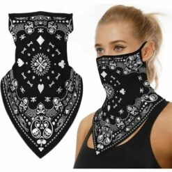 PERLE RARE Cache Cou Anti-Solaire Tour De Cou Homme Femme Masque Bandana Anti-UV Cagoule Bandeau Foulard Pour Moto Yoga Running Randonnée Équitation（04）
