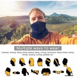 PERLE RARE Bandana Multifonctions Cache Cou Unisexe Balaclava Elastique Cagoule Echarpe Gaiter UV Résidence Pour Moto Ski Course à Pied Cyclisme Randonnée（Bleu） -Protection des voies respiratoires Soldes 57502741 5