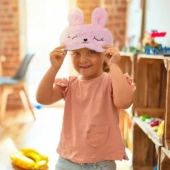 TINOR Masques De Sommeil Mignon Lapin Animaux Drôle Masque De Nuit En Peluche Pour Dormir Voyage Avec Bande Élastique Masque Pour Les Yeux Couverture Pour Enfant Femme Filles -Protection des voies respiratoires Soldes 57644160 3