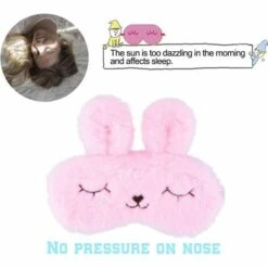 TINOR Masques De Sommeil Mignon Lapin Animaux Drôle Masque De Nuit En Peluche Pour Dormir Voyage Avec Bande Élastique Masque Pour Les Yeux Couverture Pour Enfant Femme Filles -Protection des voies respiratoires Soldes 57644160 4