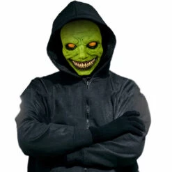 LIFCAUSAL Halloween Creepy Masque Souriant Jeu De Rôle Horreur Masque Masque De Démon Pour La Fête D'halloween,Vert -Protection des voies respiratoires Soldes 58262309 3