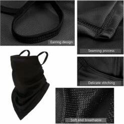 TANABATA Lot De 2 Unisexe Bandana Masque Facial écharpe Cagoule Cache-cou Chiffon Anti-poussière Lavable Vent Moto Masque Femmes Hommes Protection UV Réutilisable Housse Respirante Cyclisme En Plein Air -Protection des voies respiratoires Soldes 58510855 5