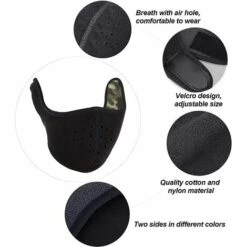 TANABATA Masque Chaud D'hiver,Masque D'hiver Facial Pour à L'épreuve Du Vent, Anti-Poussière,Anti-Buée Avec Protège-Oreilles Ajustables, Noir (Cchaud Unisexe) -Protection des voies respiratoires Soldes 58510859 3