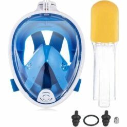 LTS FAFA Masque De Plongée,180°View Masque Snorkeling Plein Visage, Design Panoramique Compatible Caméra Sport Masque Plongée Avec Technologie Anti-Buée Et Anti-Fuite Pour Adultes Et Enfants -Protection des voies respiratoires Soldes 58824806 3