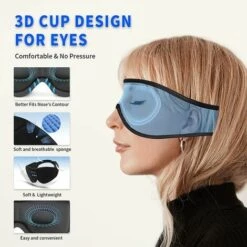 HEGUYEY Casque De Sommeil, Masque Pour Les Yeux Bluetooth Casque De Masque De Sommeil 3D -Protection des voies respiratoires Soldes 58839835 3