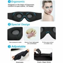 HEGUYEY Casque De Sommeil, Masque Pour Les Yeux Bluetooth Casque De Masque De Sommeil 3D -Protection des voies respiratoires Soldes 58839835 5