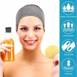 TRIOMPHE 3PCS Bandeau Maquillage Cheveux Lavable Bandeau Serre-Tête Scratch Gris Pour Spa Yoga Sport Se Maquiller Soins Du Visage（gris），T-Audace -Protection des voies respiratoires Soldes 59138596 5