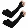 TRIOMPHE Compression Manchettes De Bras,T-Audace Manchons De Protection Solaire Anti-UV Unisexe UPF 50+, Couvre-bras Cool Pour Football, Golf, Volley-ball, Cyclisme Et Basket-ball，2 Paires（le Noir） -Protection des voies respiratoires Soldes 59138608 1