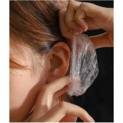 TRIOMPHE 200 Pièces Protecteurs D'oreille Jetables Claire Couvre-Oreille Imperméables Pour Teinture Capillaire, Douche, Baignade，T-Audace -Protection des voies respiratoires Soldes 59138621 3