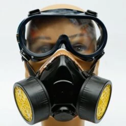 FONTAINEBLEAU Fonepro 1 Pcs Masque Respiratoire, Kit Masque Protection Respiratoire Réutilisable, Anti Poussière, Anti Gaz Masque Chimique Avec Lunettes De Protection Pour Peinture Travaux, Bricolage -Protection des voies respiratoires Soldes 59314889 3