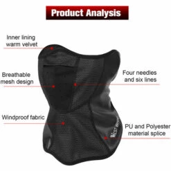 WEST BIKING Hiver Chaud Masque Facial Anti-poussière Coupe-vent Moto Masque Facial Cou Casque Masque Pour Sport Vélo Foulard - Le Noir - Le Noir -Protection des voies respiratoires Soldes 59396859 5