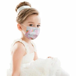 IRISFR Lilaris 50 Pièces Masque Enfants Jetable,de Masque Respirant à Trois Couches Super Confortable Avec,Non-tissé Imprimé Papillon Bandeaux Pour Fille Et Garçon -Protection des voies respiratoires Soldes 59617942 5