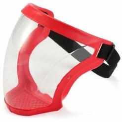 ILOVEMILAN Bouclier De Protection Intégral Visière HD Masque Intégral Transparent Spray Transparent Anti-éclaboussures Couverture Respirante Rouge